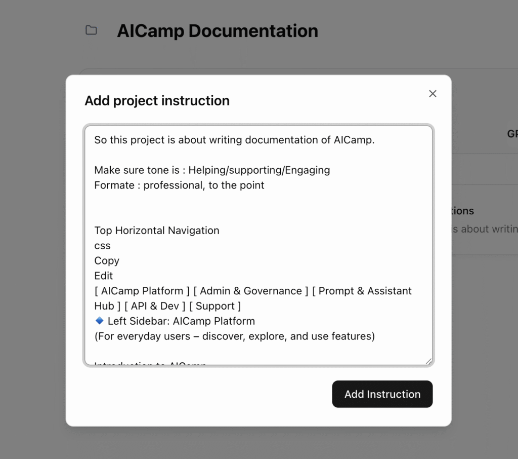 AICamp doc instruction